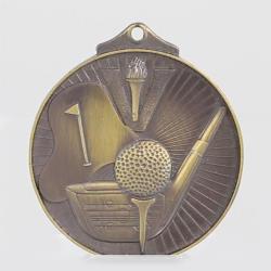 Embossed Golf Medal 52mm Gold