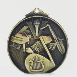 Embossed Music Medal 52mm Gold