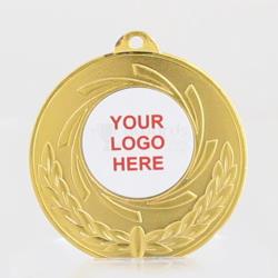 Mill-Wheel Personalised Medal 50mm - Shiny Gold