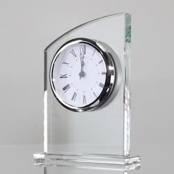 Silver Accented Glass Clock - 180mm