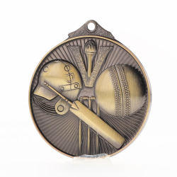 Embossed Cricket Medal 52mm Gold