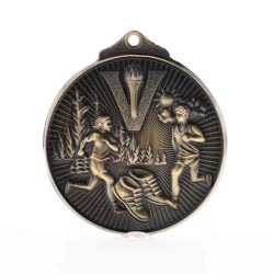 Embossed Cross Country Medal 52mm Gold