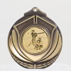 Two Tone Baseball Medal 50mm Gold
