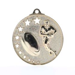 Star Rugby/Touch Medal 52mm Gold