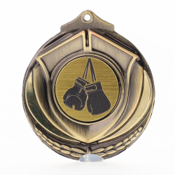 Two Tone Boxing Medal 50mm Gold