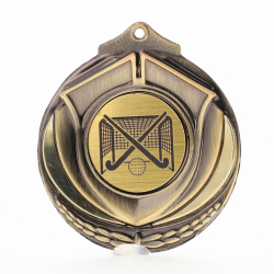 Two Tone Hockey Medal 50mm Gold