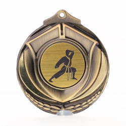 Two Tone Karate Medal 50mm Gold