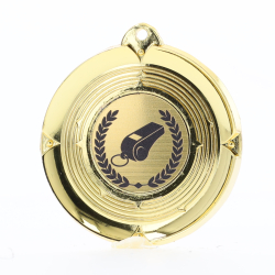 Deluxe Whistle Medal 50mm Gold