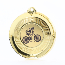 Deluxe Mountain Bike Medal 50mm Gold