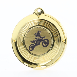 Deluxe Motorcross Medal 50mm Gold