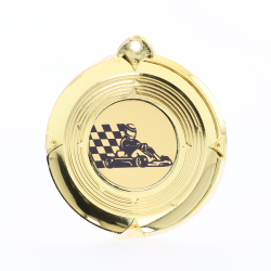 Deluxe Go Karting Medal 50mm Gold