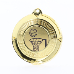 Deluxe Netball Medal 50mm Gold