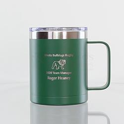 Green Double Wall Mug with Handle 400ml