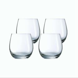 Set of 4 320ml Arcoroc Stemless Wine Glasses