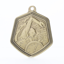 Swimming Falcon Medal Gold 65mm