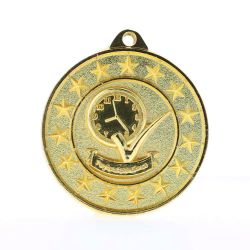Perfect Attendance Starry Medal Gold 50mm
