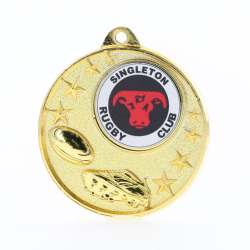 Rugby Logo Starry Medal Gold 50mm