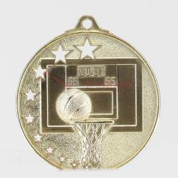 Star Basketball Medal 52mm Gold