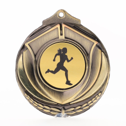 Two Tone Gold Medal 50mm - Female Runner