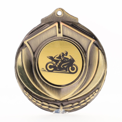Two Tone Gold Medal 50mm - Motorbike