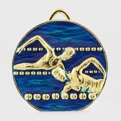 Colour Swimming Medal 50mm Gold