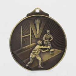 Embossed Rugby Medal 52mm Gold