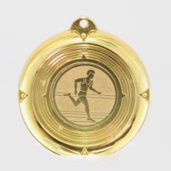 Deluxe Male Runner Medal 50mm Gold