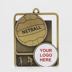 Silhouette Series Netball Logo 60mm Gold