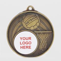 Swish Personalised Netball Medal 52mm Gold