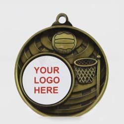 Global Netball Logo Medal 50mm Gold 