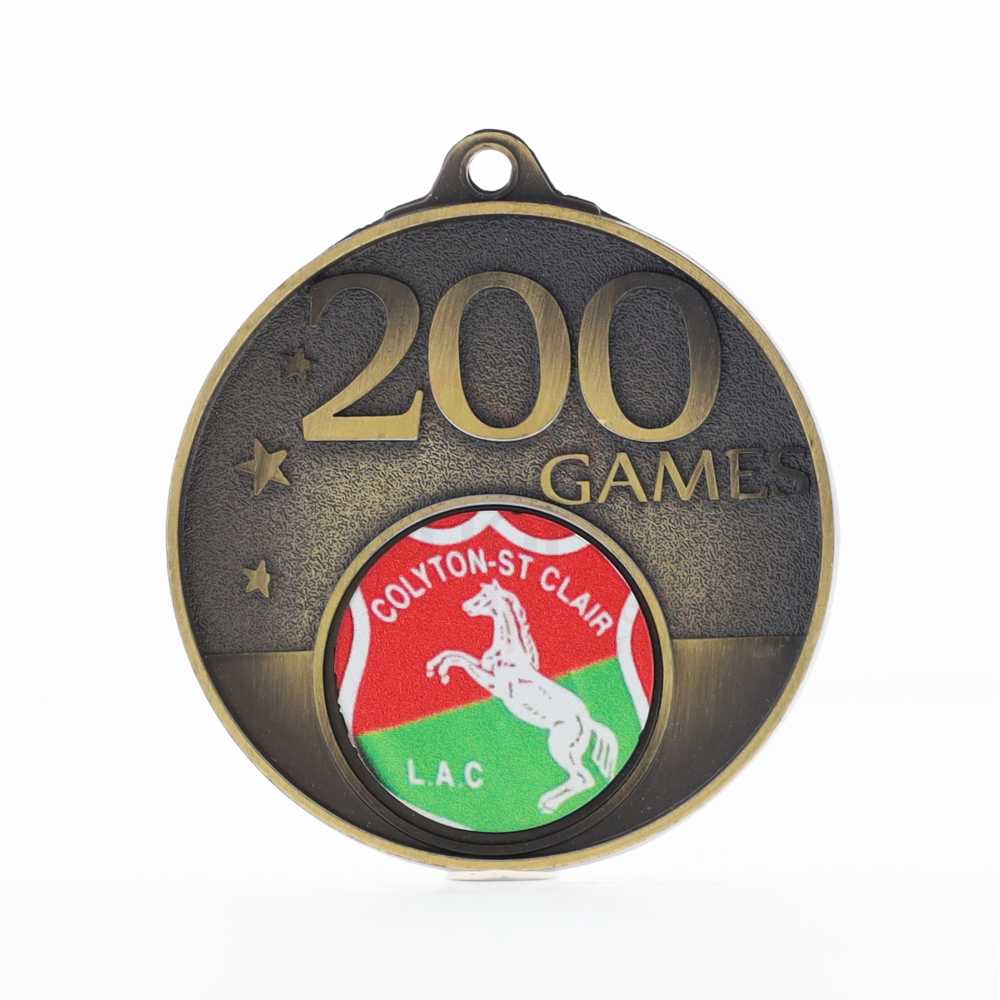 Personalised 200 Games Medal 50mm