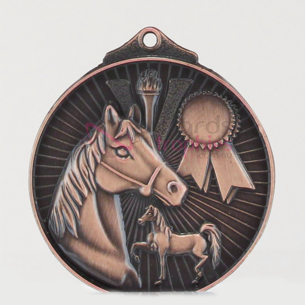 Embossed Equestrian Medal 52mm Bronze