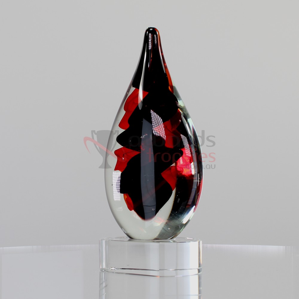 Art Glass Red & Black 220mm