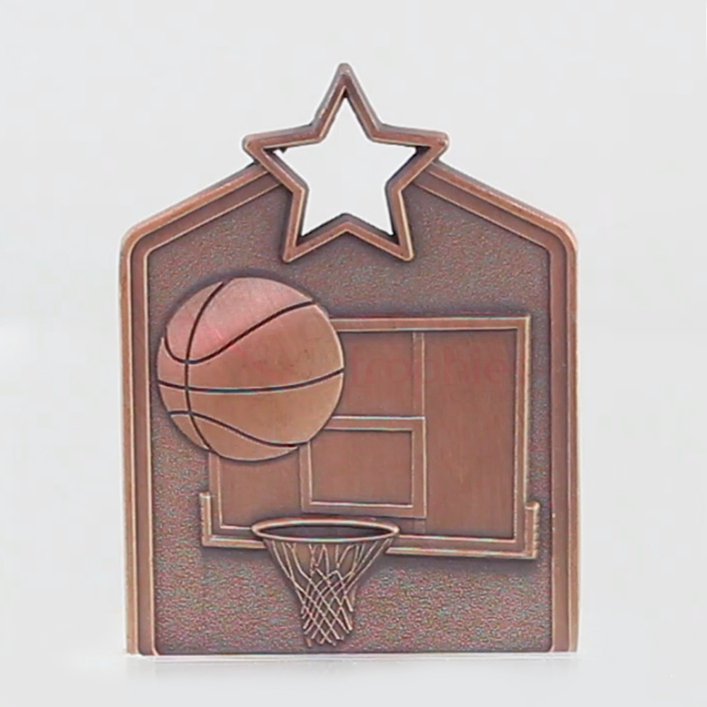 Shield Medal Basketball 60mm Bronze