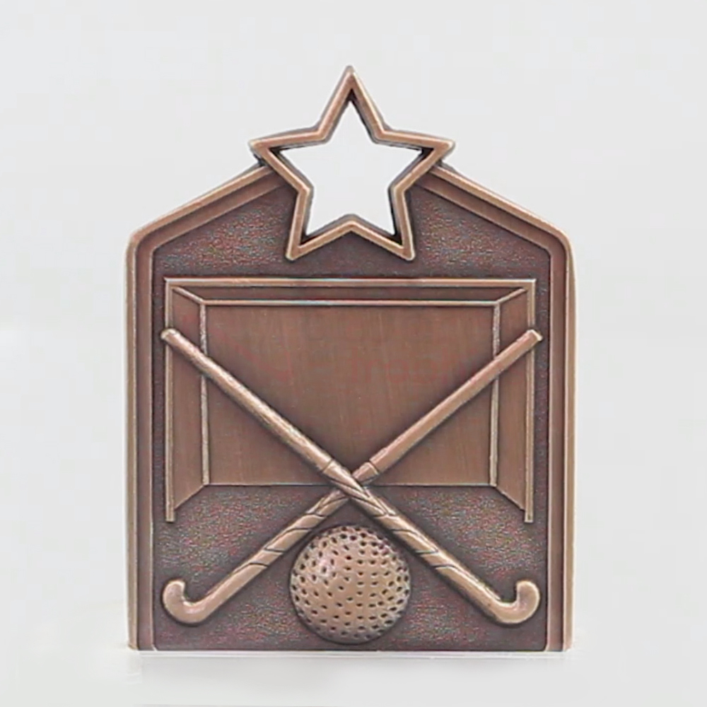Shield Medal Hockey 60mm Bronze