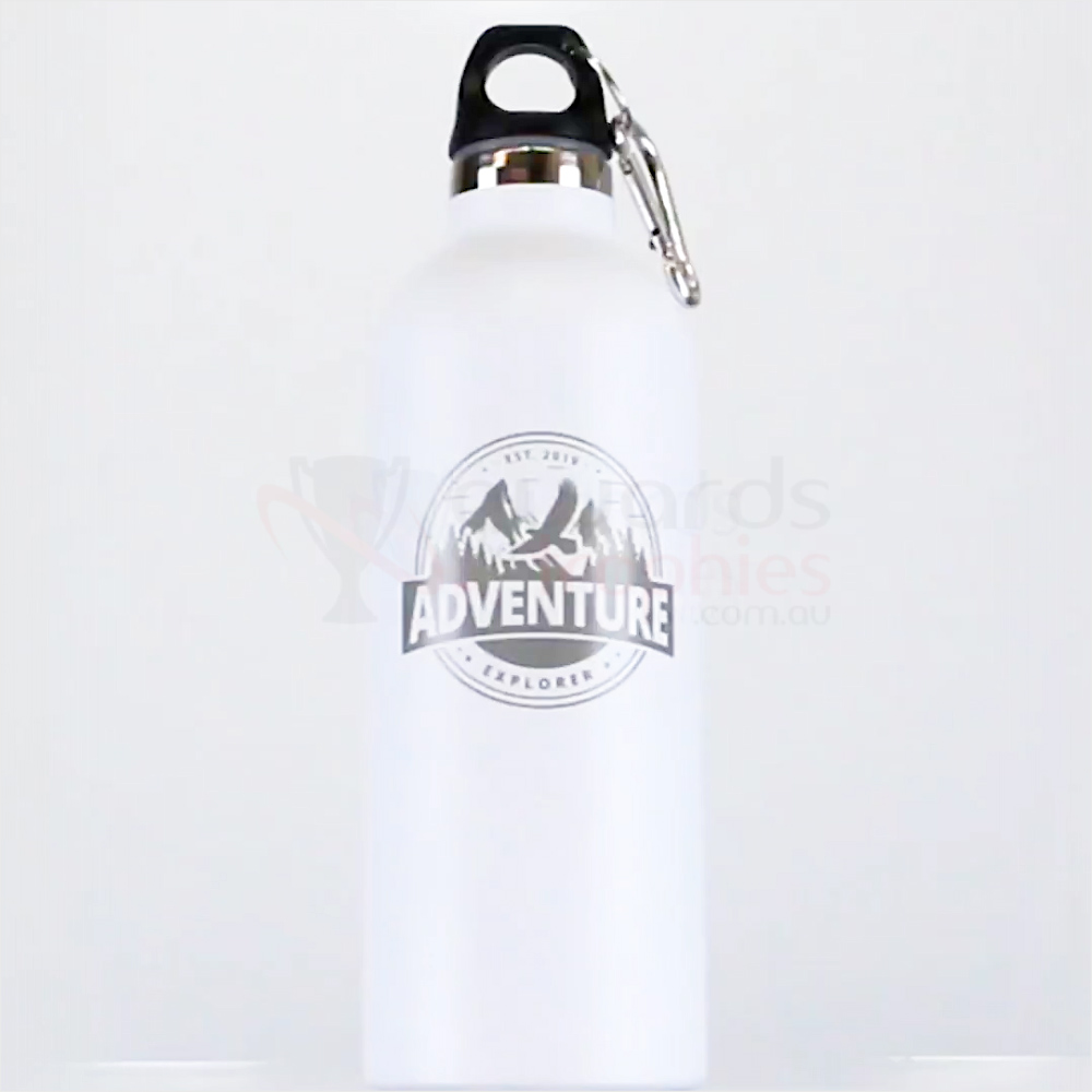 ENGRAVED PREMIUM DOUBLE-WALL STAINLESS STEEL BOTTLE 500ML - WHITE 