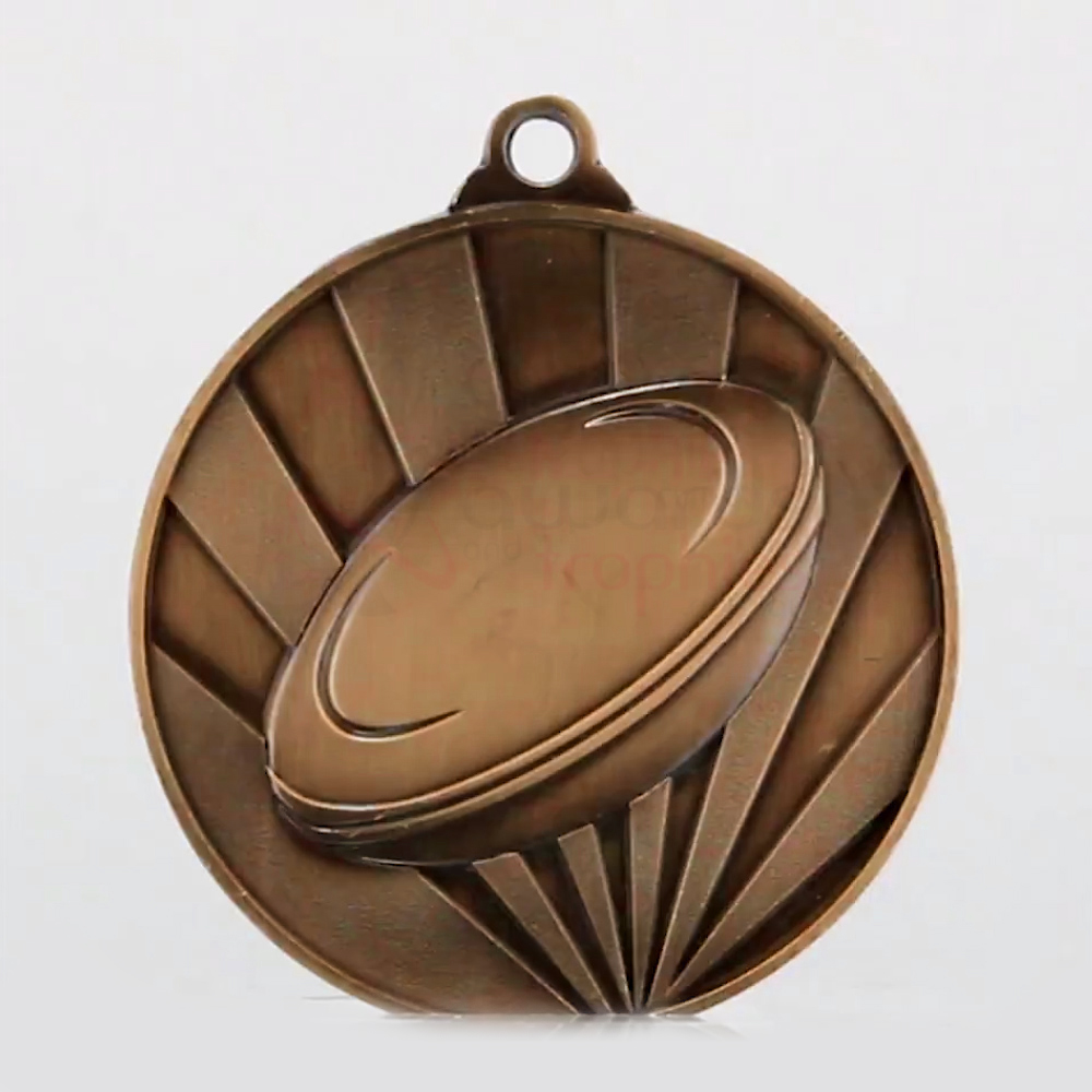 Sunrise Rugby Medal 70mm Bronze 