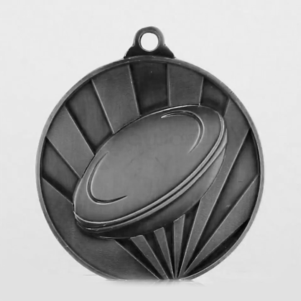 Sunrise Rugby Medal 70mm Silver 