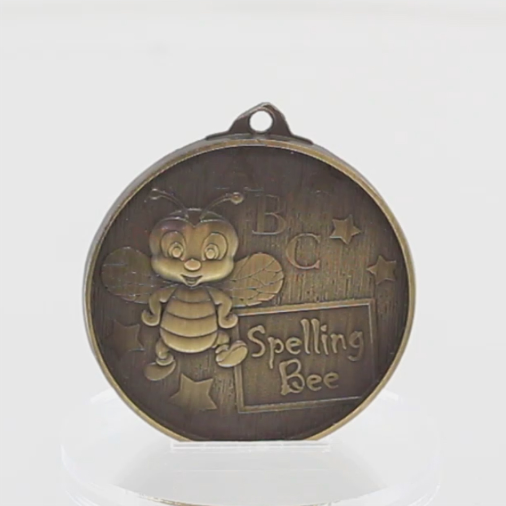Spelling Bee Medal 52mm Gold 