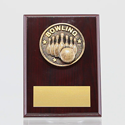 Spartan Tenpin Bowling Walnut Plaque 150mm