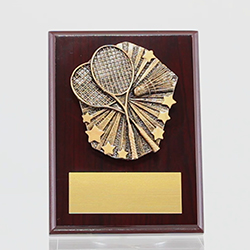 Cosmos Badminton Walnut Plaque 150mm