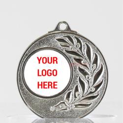 Shiny Laurel Personalised Medal 50mm Silver 