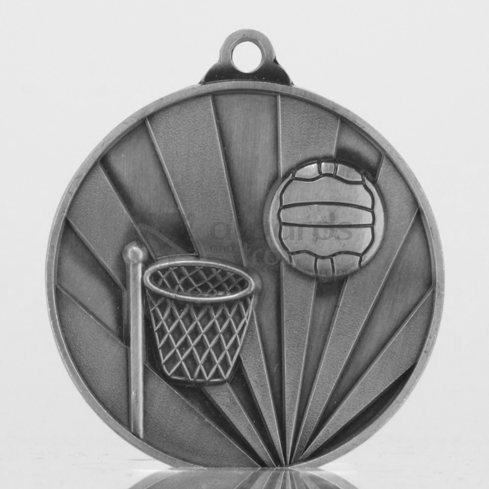 Sunrise Netball Medal 70mm Silver 