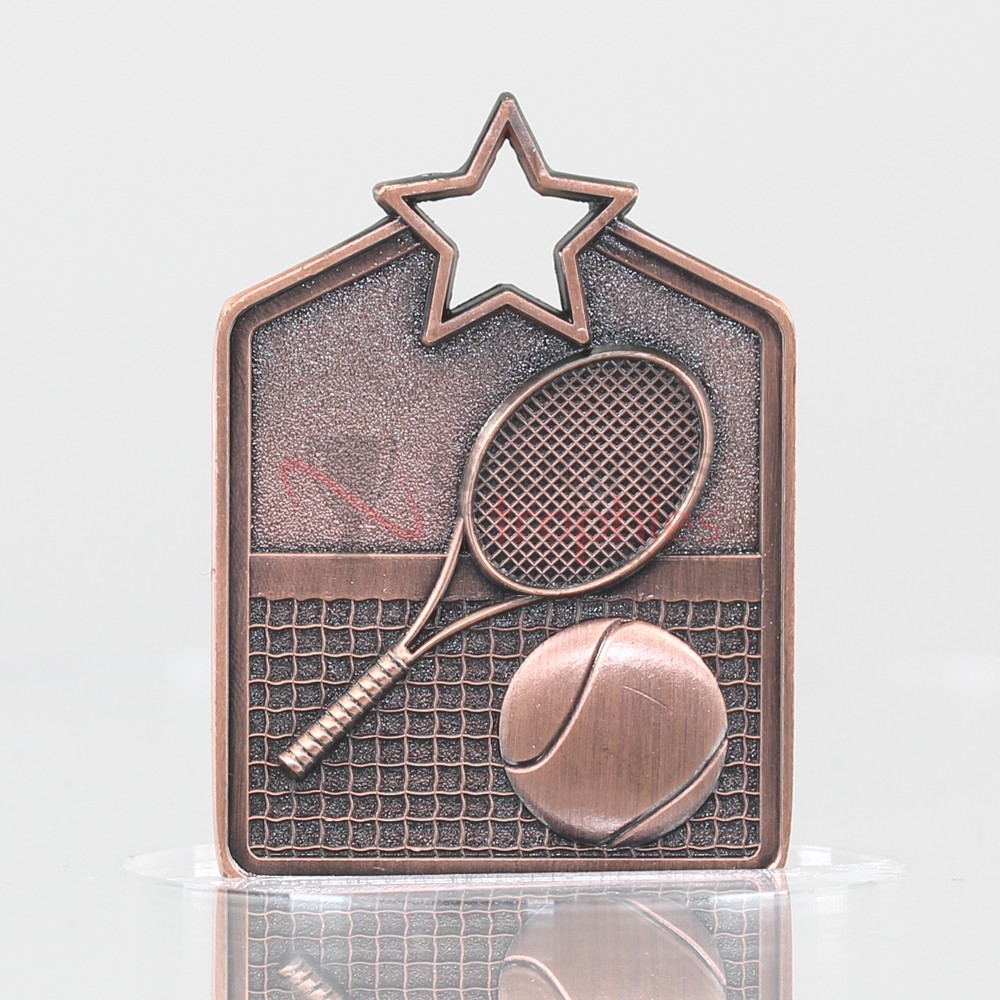 Shield Medal Tennis 60mm Bronze 