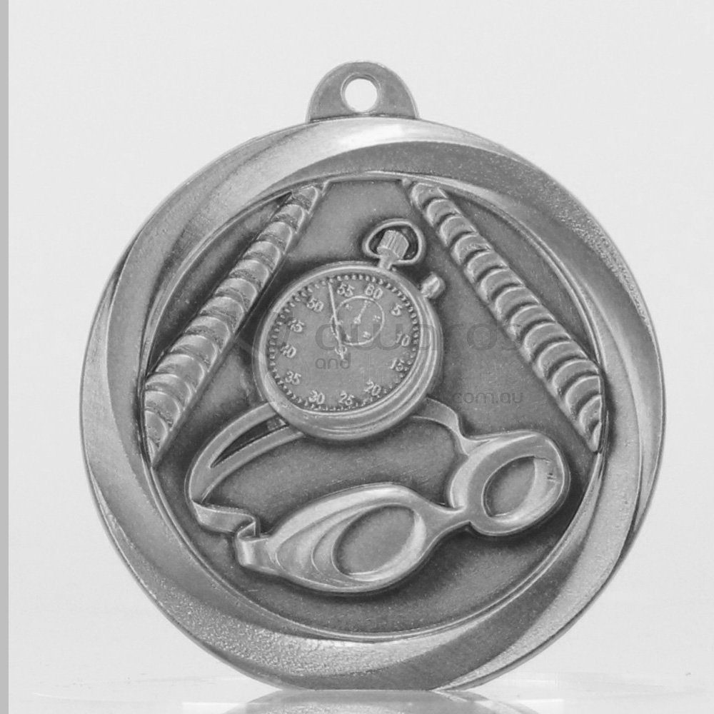Econo Swimming Medal 50mm Silver