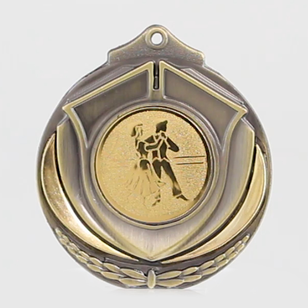 Two Tone Ballroom Medal 50mm Gold