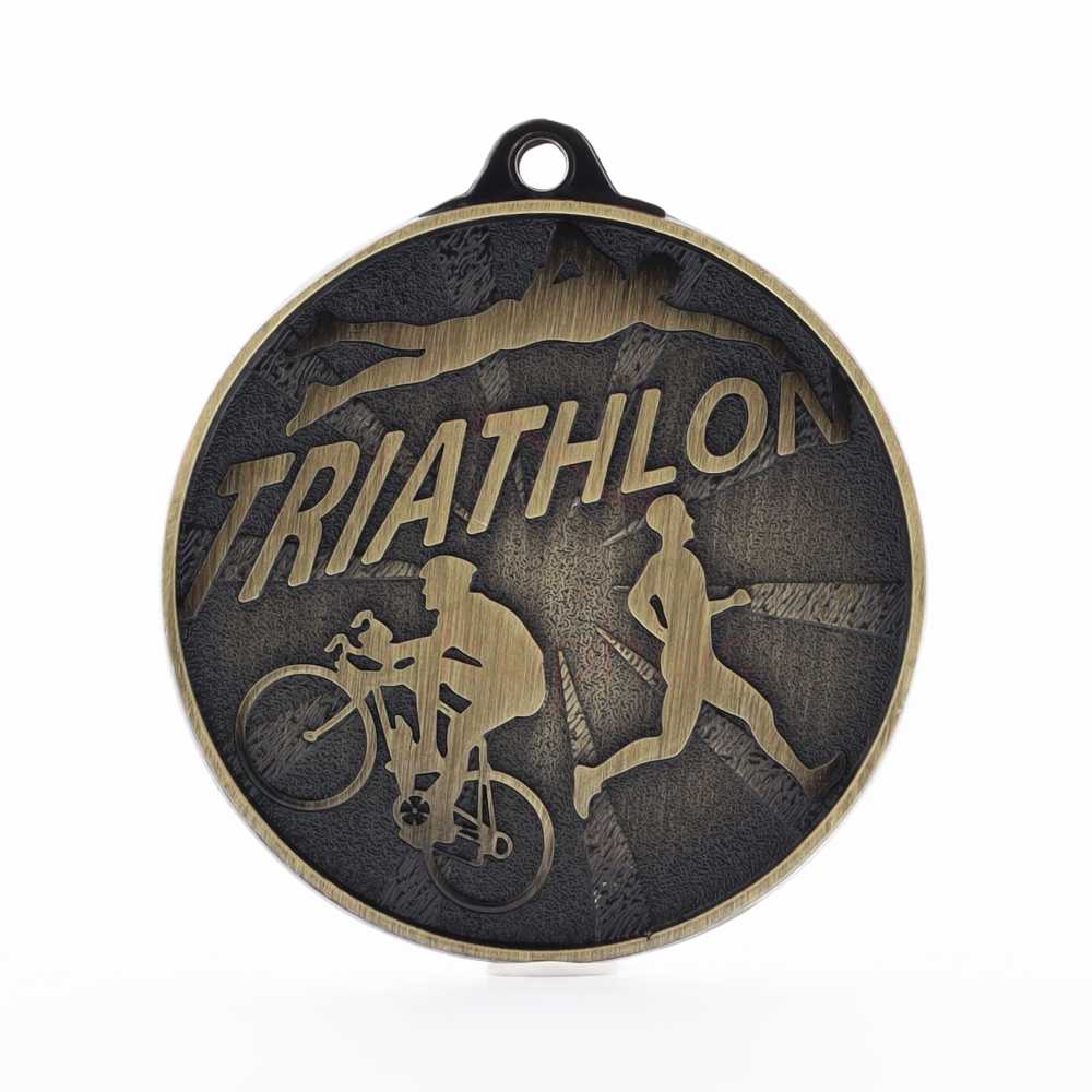 Starburst Triathlon Medal 50mm Gold