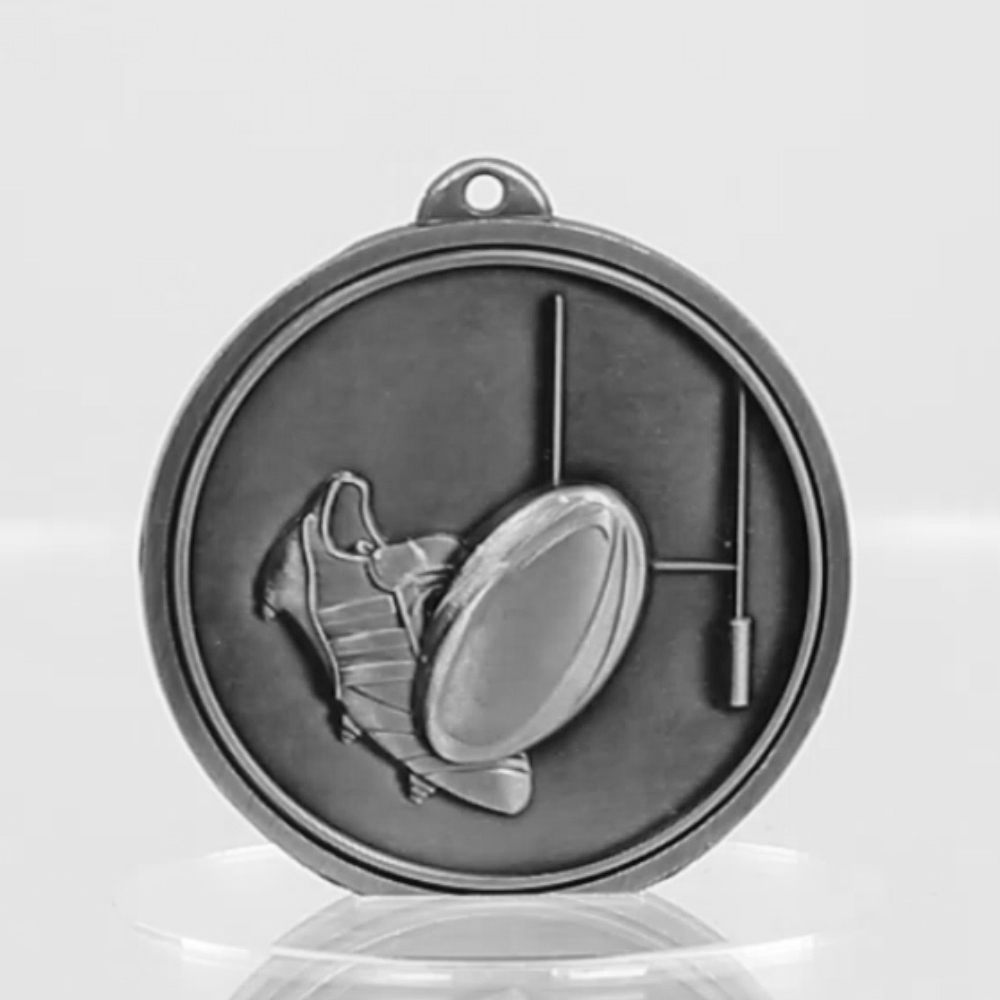 Triumph Rugby Medal 50mm Silver
