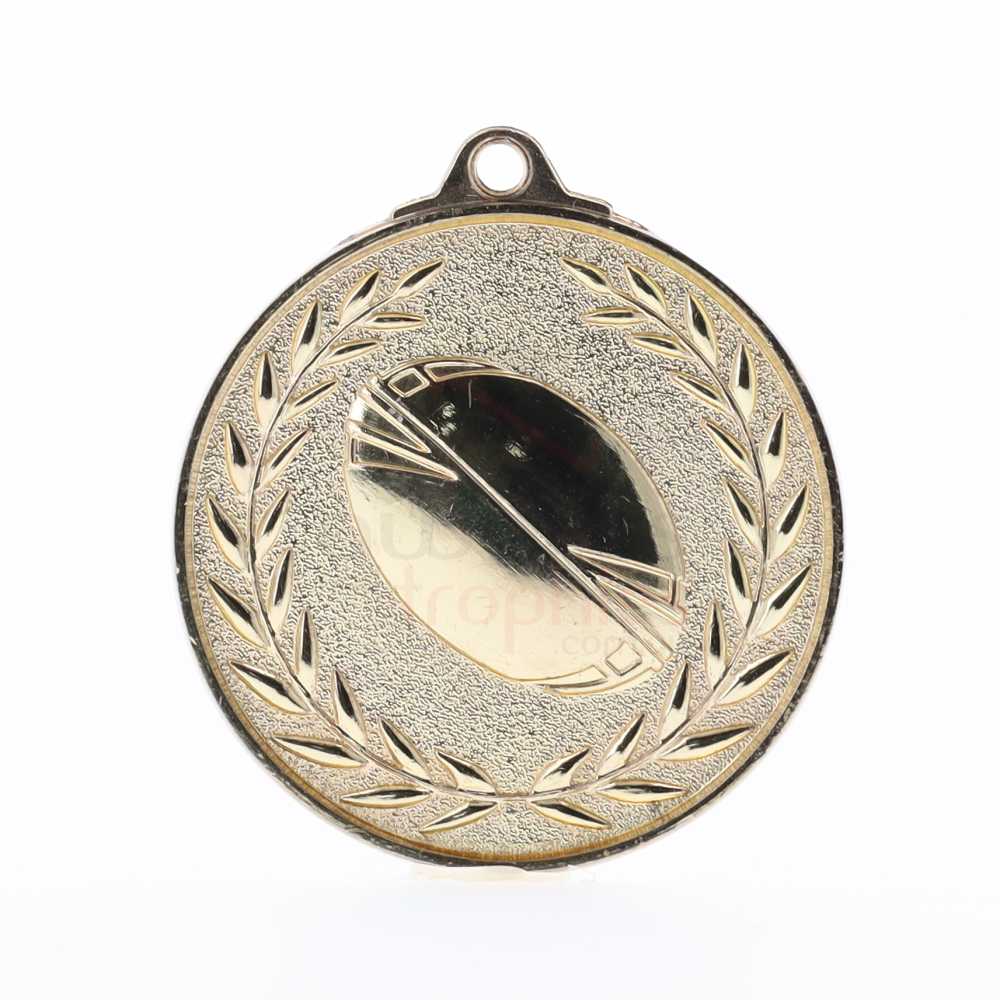 Wreath Rugby Medal 50mm Gold