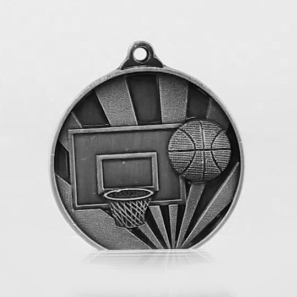 Sunrise Basketball Medal 50mm Silver